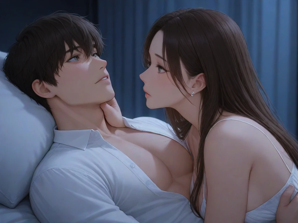 kasumi from dead or alive, long ponytail hair, missionary sex in bed