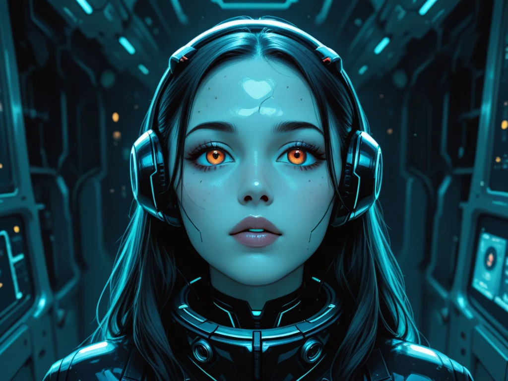 (best quality, ultra-detailed, best illustration, best shadow, masterpiece, high res, professional artwork, famous artwork), (1girl, solo), looking at viewer, face only, detailed eyes, beautiful eyes, close up, scifi, colored sclera, robot eyes, facial marks, tattoos, (fractalized, fractal eyes), large eyes, wide eyes, (eye focus), face focus, cosmic eyes, space eyes, <lora:lora_RealisticFined:1>