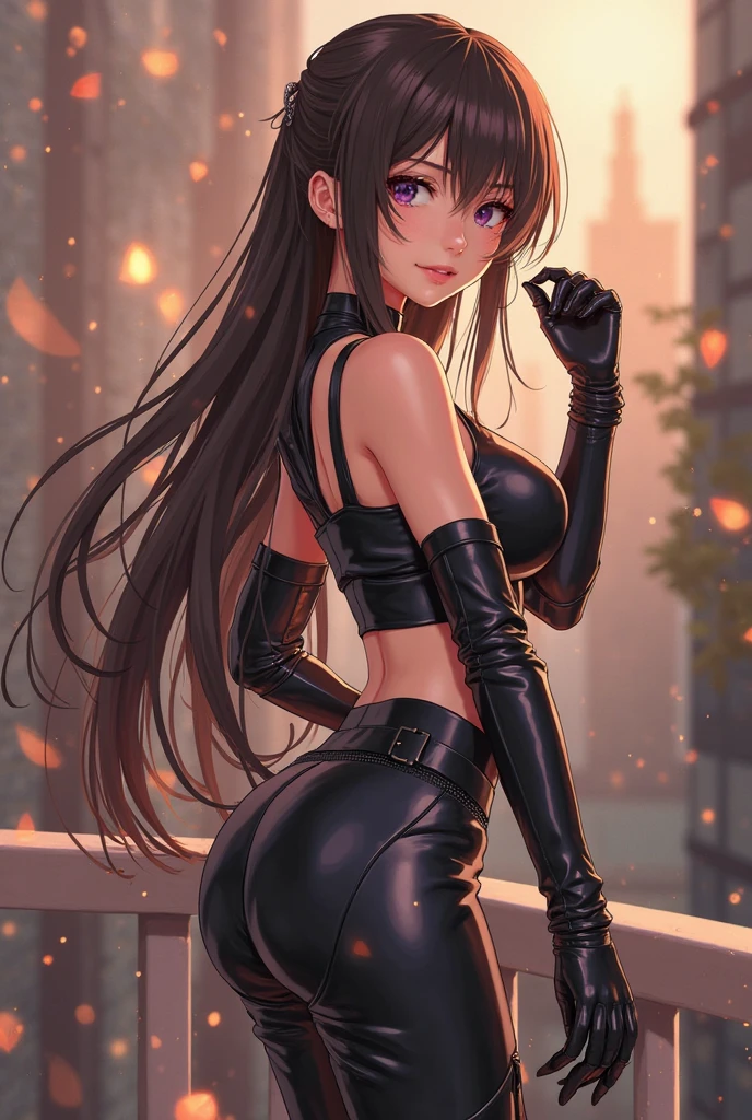 ((best quality)), ((masterpiece)), (detailed), perfect face,butt,view up, autum street ,chest