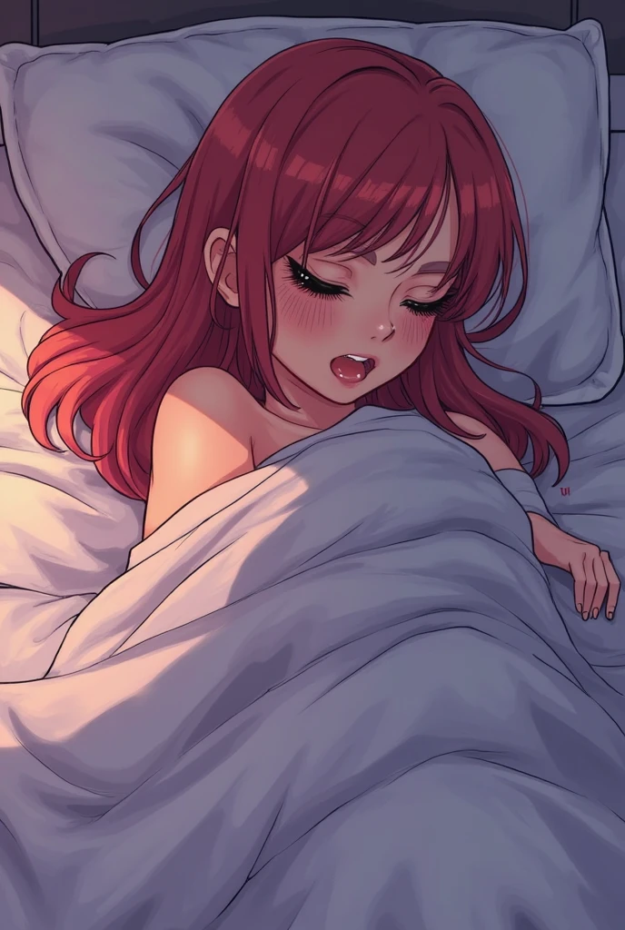 Browsing Caution,Sweat,white breath,Large areola,White steam,Side view,Heart Eyes,Futanari,Houshou Marine,Twin tails,Cat porridge,Drooling,((Shake your body)),Cum on ass,Doggy style sex,Sleeping Back