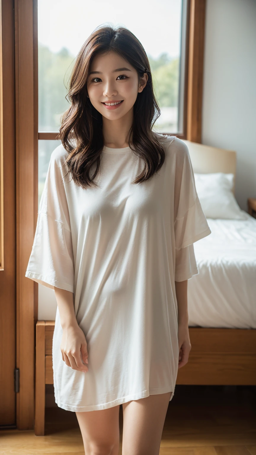 dress、(Realistic:1.4)、(hyper Realistic:1.4)、(Realistic:1.3)、(Smooth lighting:1.05)、(映画の照明Improvement of quality:0.9)、32k、One Girl、20-year-old girl、Realistic lighting、Backlight、Facial Light、Ray Tracing、(Bright light:1.2)、(Improvement of quality:1.4)、(Highest quality real texture skins:1.4)、Detailed、Face drawn in detail、quality eyes、(tired, Sleepy and satisfied:0.0)、 Face close-up、T-Shirts、(Enhances the body line:1.1)、(Enhances the beauty of skin texture:1.1)、((Suzuichi Hirose))、