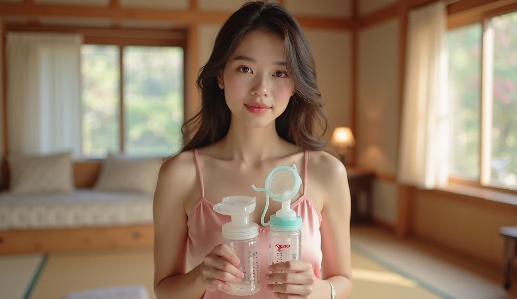 (an exotic indoor carnivorous plant sprays a powerful white aphrodisiac liquid on the girl's face) ((the girl stimulates her clitoris with these fingers)) (the plant sucks the girl's nipple with the help of 'a rod equipped with a transparent breast pump, it sucks the milk) ((( surprised but happy expression)) ), (extracts of breast milk from the nipples), breast milk in transparent reservoirs created by the plant, (( a plant wants to suck the girl's milk using a breast pump) ) ((breast stimulation))