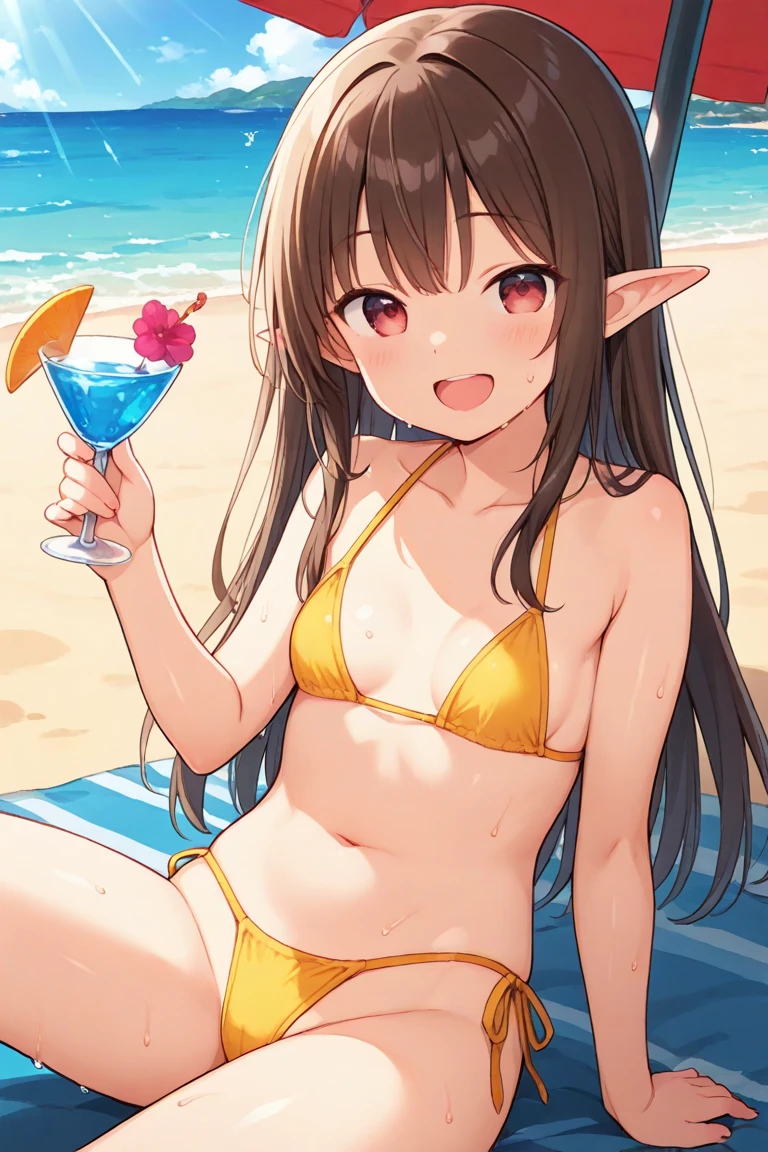  (masterpiece, best quality), lum,1 elven girl, ( bare breasts, thigh),  (light blue hair, twin tails ,very long hair is fluttering in the wind), full body, hand on hip , hair between eyes, multi colored hair,hair flower ornament ,(blush, smile, aqua eyes), open mouth, holding, cleavage, swimsuit, cup, beach, holding cup, alcohol, mug, beer, gold beer, beer mug,
very long hair, twin tails ,aqua hair, multi colored hair, flower hair ornament, breasts, looking at viewer, blush, jumping , smile, aqua eyes, close mouth, bangs, beach ,seashore, palm tree, navel, cleavage, bare shoulders, large  breasts , strapless swimsuit, tiger print strapless  swimsuit ,full body,  strapless bikini, tiger print strapless bikini , pointy ears,  electricity, tiger print, strapless bikini, electrokinesis
