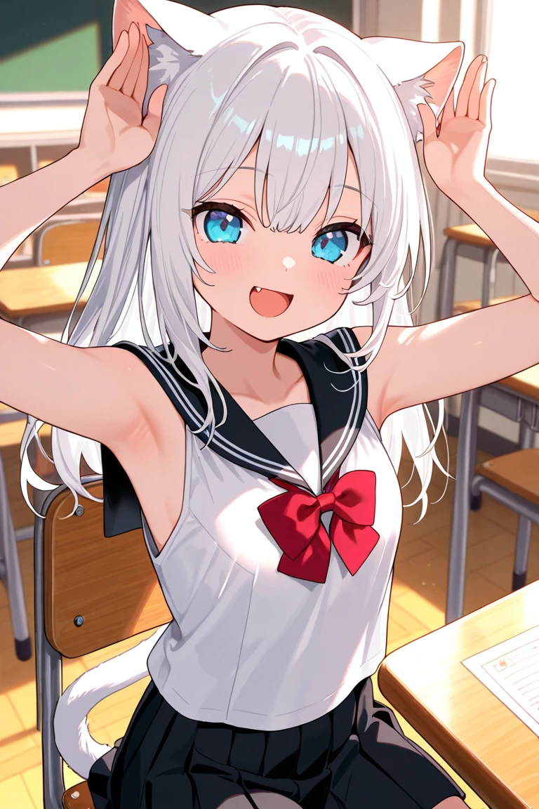 Anime girl in school uniform posing in front of blackboard, Kantai collection style, Beautiful Anime High School Girls, Best anime 4k konachan wallpaper, style of anime4 K, seductive anime girls, Smooth anime CG art, Anime art wallpaper 8 K, 4K anime wallpaper, attractive anime girls, Cute anime girl, Anime girl