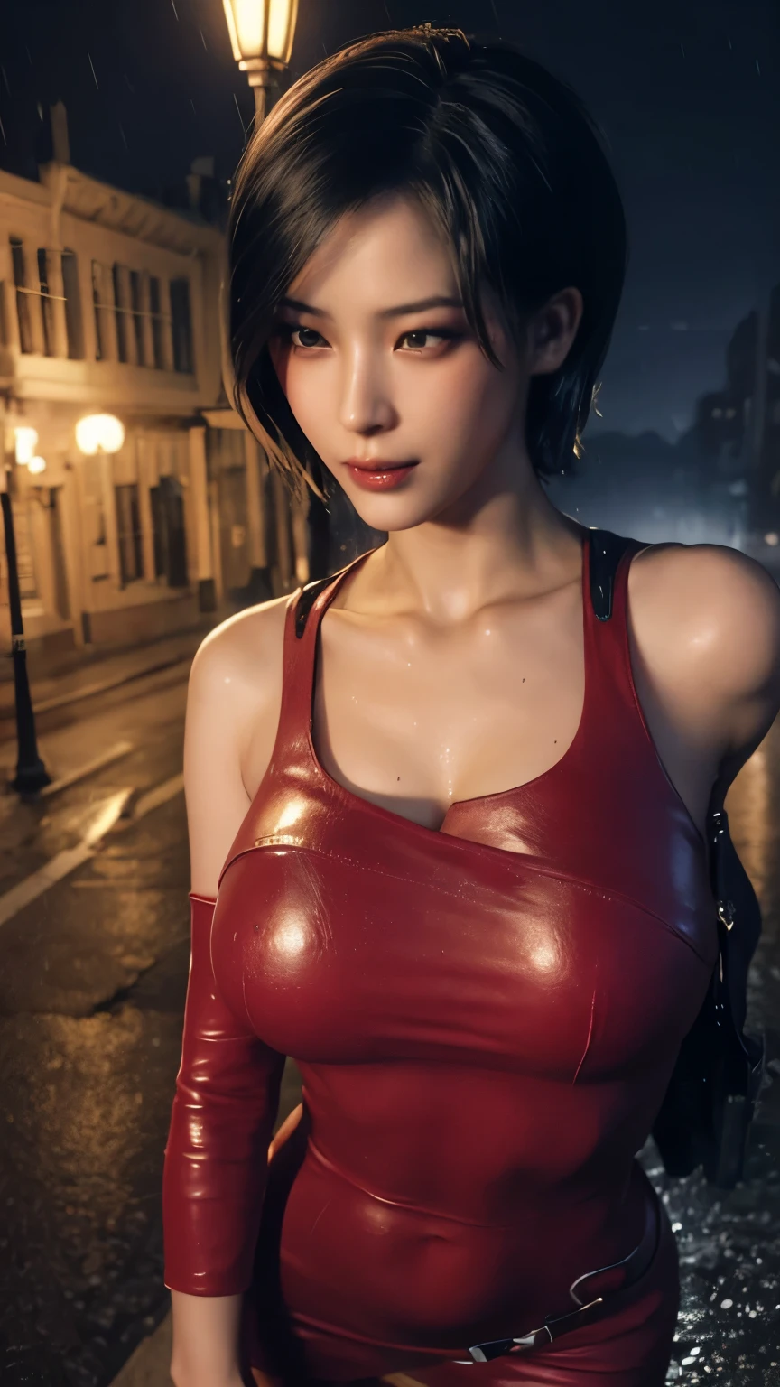 Highest quality,Ultra HD,Best AI Images, Full body photo,(beautiful face like a Japanese actress), ((Red Hair 1.2),((Sweaty 1.1)),Very detailed vfx portrait of, Female Ninja, Japanese kunoichi, cgsociety and Zhong Feng Hua, Covert behavior, Female Ninja, ((Scene of fighting with a short sword)),Scene of fighting with a short sword1.3,Portrait of a Japan woman, , Trending on deviantart, ((Gray short ninja costume 1.5)),((sexy kunoichi,Big Breasts)), Japanese spy, 3D Rendering, (Beautiful Face 1.5), Key Visual, Vibrant, (((background 1 of a night mansion in the Sengoku period.5))), Very detailed, growing up,