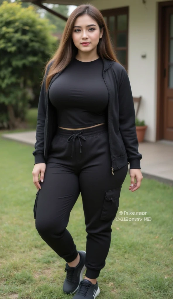 hot indian babe, 20 year old, curvy figure babe, wearing grey hoodie, no clothes in legs, pubic hair visible