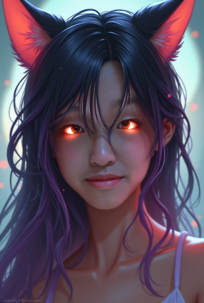 demon with glowing eyes, night sky --auto --s2