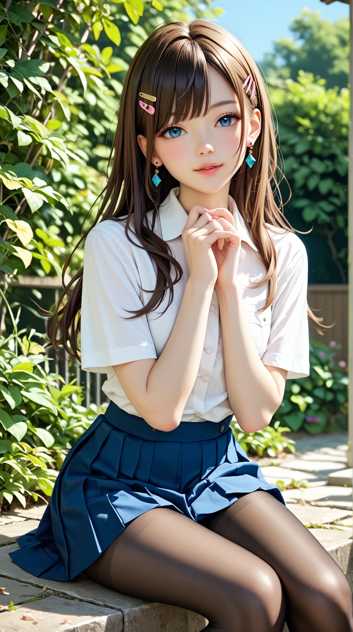 1 girl, Brown hair