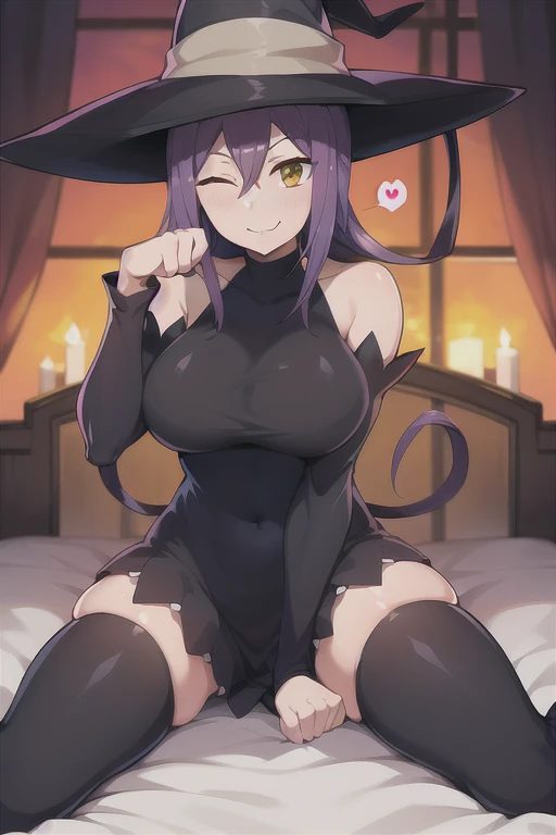 pigtails hair, sexy girl no clothes, big bobs , White background, sexy pantyhose, sweating a lot, witch hat, black panties