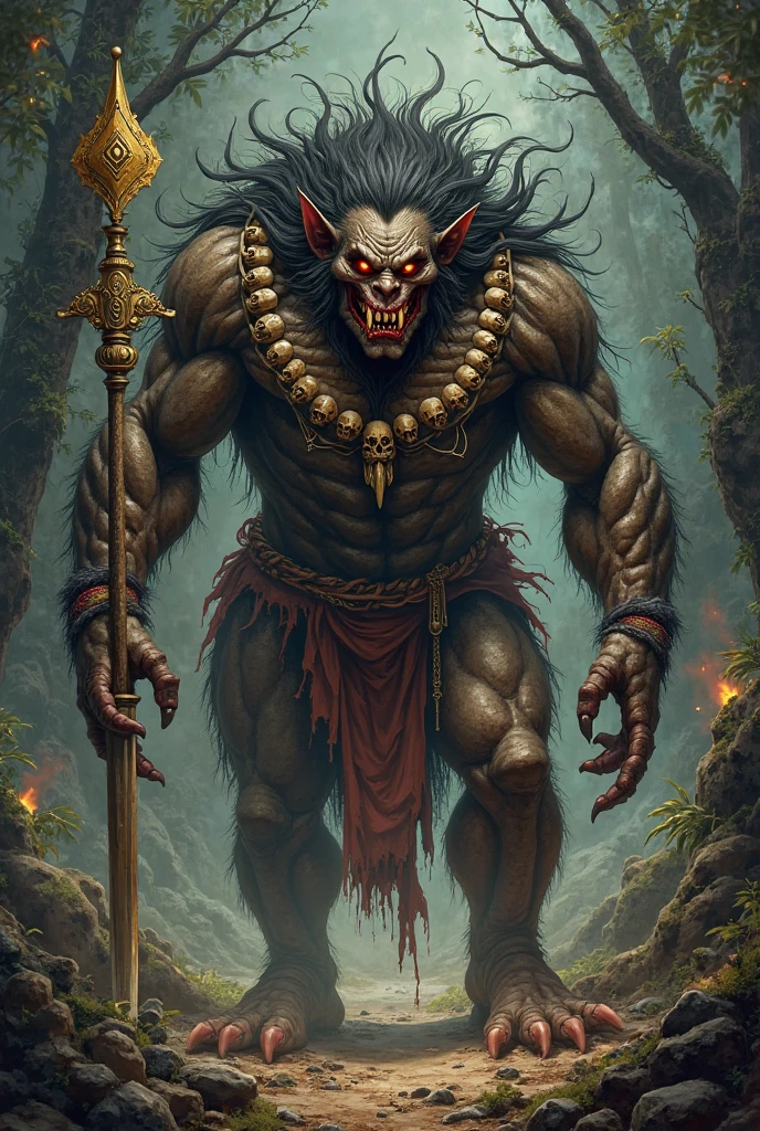 Wukong but the like of the lord Hanuman and the theme is very dangerous and the background of the picture is the very darkest evening .