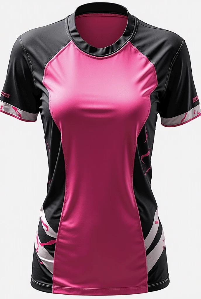 A women&#39;s CrossFit shirt with a black and pink gradient 
