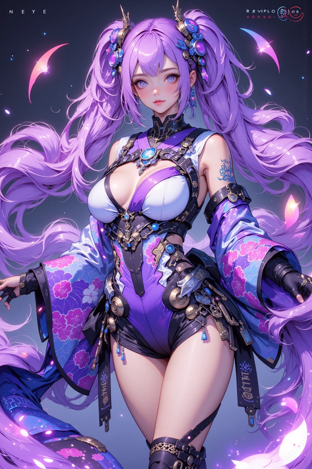 nighttime,long shot,Genshin Impact:Yae-Miko,Squatting,(((Wearing vibrant rainbow color scheme art, Suzhou embroidery technology; knitted sweater hole dress))),Masterpiece,best quality,official art,extremely detailed 3DCG unity 8k, ( ##tattoo ##,tattoo, ~+ tattoo), (erfect female curves, huge stacked breast and proud cleavage),(A seductive gaze), Facing the camera, Pink lips,Delicate fingers and hands,magic hour, Rembrandt lighting, front lighting and fill lighting, hard shadow, Arnold render,