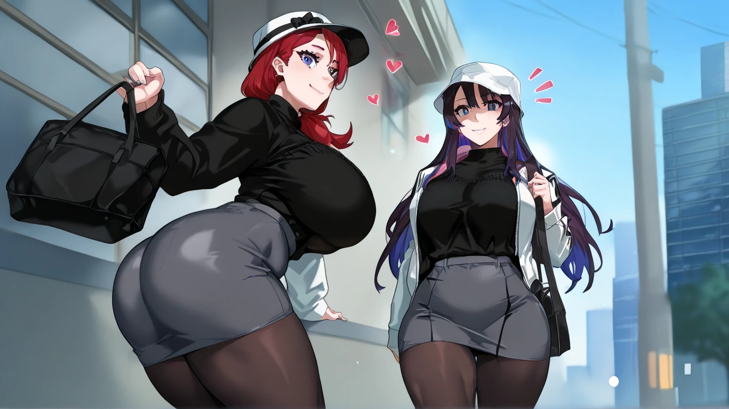 2 heads, a short skinny woman with 2 heads. Massive fake round tits. In a park during the winter. Snowing. Wearing tight tank top. Wearing black sweatpants. Wearing beanie hat. Gorgeous face. Cute. Happy. Smiling. Young. Flirty. Goth. Long straight red hair. Touching breasts. Seductive. Lustful. Gigantic round fake tits. Thick thighs. Slutty. 2 heads. Conjoined. Enormous round fake boobs. Giant firm tits. Aroused. Horny. Tiny, short, small body, midget. 
