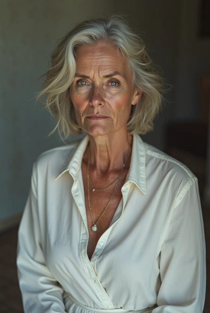 A beautiful and successful white haired woman is 1 and poor