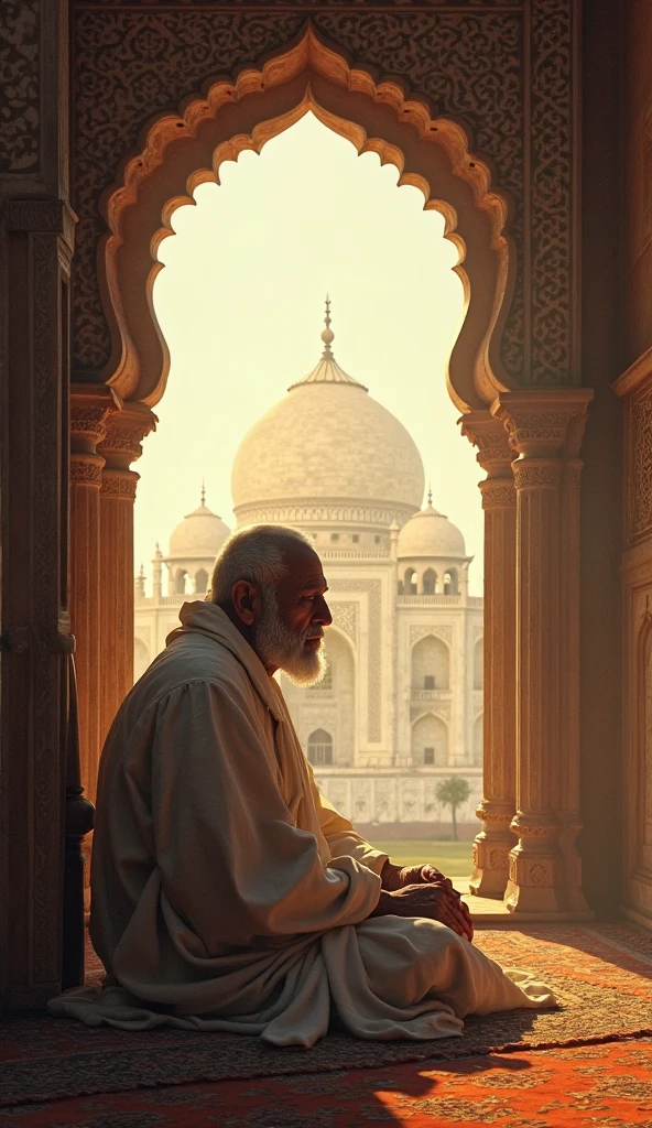 An Indian man standing front of taj Mahal