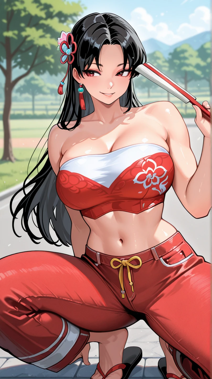 (cowboy shot), (masterpiece), (best quality:1.0), (ultra highres:1.0), highly detailed face and eyes,
BoaHancockV2, black hair, long hair,
belly dance costume, red clothes
Flower background, stars background
gorgeous view