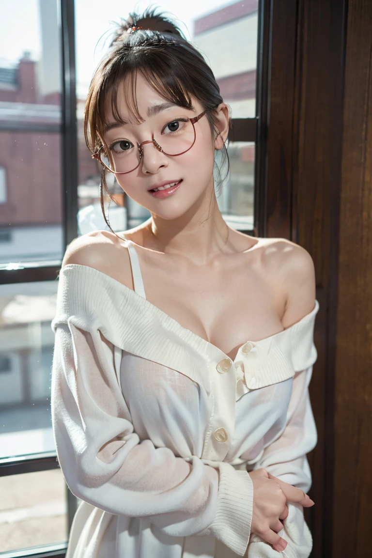 High resolution, Highest quality, .Ultra high definition, Super sexy woman sexy temptation pose、（（Yoshitomo Nara）） Wearing tight, minimalist, half-open, see-through lingerie、Standing in front of a plain background、Moist、Cleavage、Close-up、（（artスタイル：Patrick Nagel）），（（8k，wallpaper、detailed））、Glasses、Korean Pop Stars、Big smile，perfect sexy body：1.73、Cleavage、Black Hair、Clean hands、fringe、Simple red background、indoor、Large bedroom、strong、Courageous、art：Patrick Nagel、音楽アルバムartカバー
