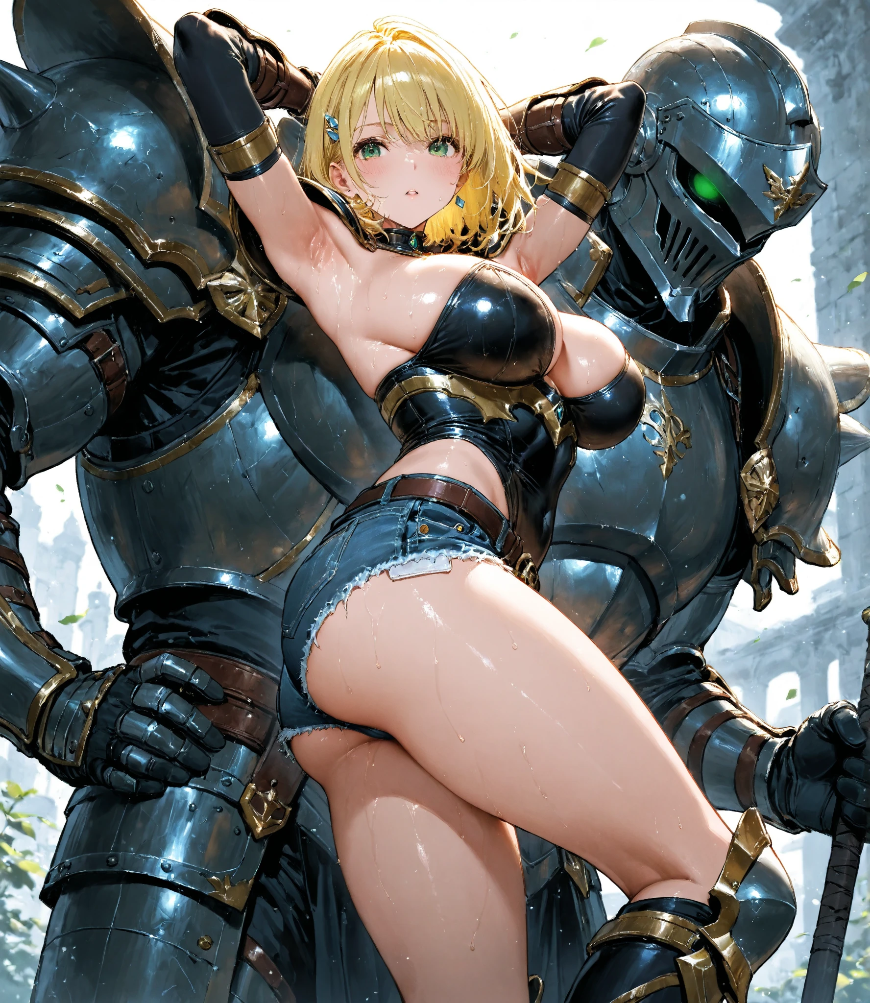 masterpiece,
One girl, Upper Body,
Cyborg Eye, cyborg、One eye is a prosthetic eye、Android、Maid,、Camel Toe、Giant tit、Nipple Puffs、Cleavage、Plump、Super big breasts、Super big butt、cute
