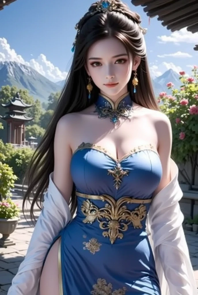 A close-up of a woman in a dress in a forest, Beautiful character painting, portrait of snow White, pale snow White skin, 4k high definition. snow White hair, snow White, Beautiful lady, beautiful female princess, guweiz style artwork, realistic disney photo, Beautiful lady de fantasía, ((a beautiful fantasy empress)), disney art style , jisoo from blackpink, popular south korean makeup, quality detailed ,(beautiful makeup :1.2), wide hips, Big, Big ass, (best quality, 8k, masterpiece: 1.3), clear focus: 1.2, Perfect body beauty: 1.4, strong abs, Very detailed face and skin texture. , detailed eyes, double eyelids, (long hair), Having very marked curves, with greater volume in ((hips and breasts)), which makes the waist look much smaller ((wasp waist)).(masterpiece, top quality, Best Quality, official art, depth of field, Beauty: 1.2), pinnacle rendering, Realistic representation, (1 girl)