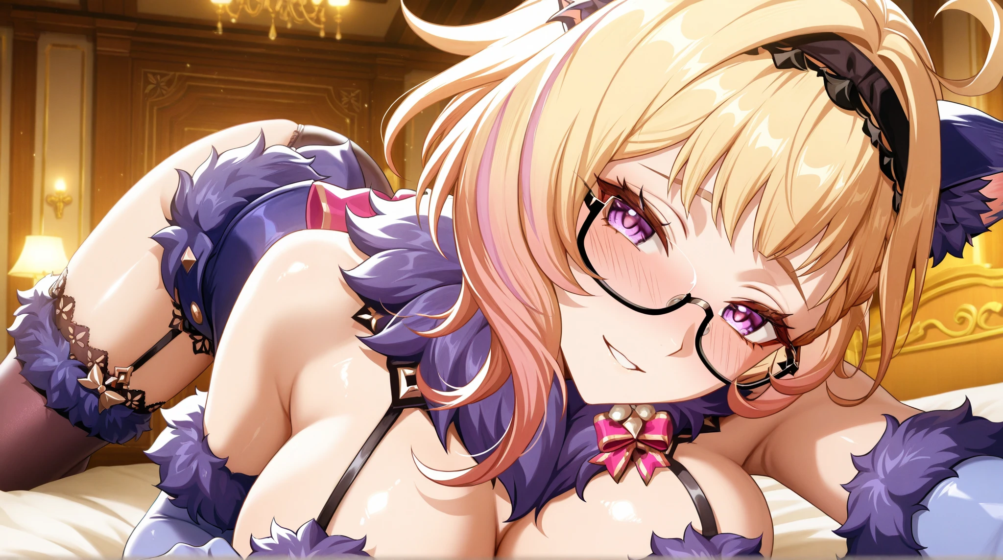 Being fondled by a group of black people,Show forehead,Glasses,1 girl,Super delicate skin,Radiant Skin,Moist oily skin, devil smile,Huge Chest,Chest,,Show your thighs,Vibrant colors,masterpiece,best quality,Extremely detailed,high resolution,concentrated,Nightclub,Look at the audience,12 years old,Change,((masterpiece、best quality、Very detailed)、((A girl))、blond,Dark skinned hottie,Tattoo,Pink Leopard Print Wedding Dress,Reverse Bunny Girl、Pink Eyes、((There are many piercings))、((Big Chest))、Cowboy shooting、Shooting from above、Purple light strip,((best quality)), ((masterpiece)), (detailed), (character focus、Chest Focus,whole body), Thick Legs,Side Ponytail,Long hair,curls,Thick thighs,Huge breasts,Half Chest Exposed,Fascinating three-dimensional,Fascinating three-dimensional,Fascinating three-dimensional,Whole body soaked,Shortness of breath,Bright Black