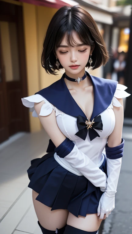 tmasterpiece、Faure:1.3、8K、。.。.。.。.3D、hentail realism、Ultraphotomicrography、top-quality、CG Unity 8K wallpaper with extreme detail、from below、intricately details、(1 female)、14years、Sailor Saturn:1.5,Transparent sailor Chiseki uniform:1.2、Dark purple hair、short hair blowing in the wind,(purpleish color,Purple sailor color,Purple front door transparent miniskirt:1.3、The red bow on the chest is large,、Long white latex gloves,Purple gloves at the elbow、Luxurious gold crown、耳Nipple Ring,POLEARM:1.5 )、(detail in face:1.5、Bright blue eyes、Beautiful expression、beautidful eyes、Iris Outline, shinning eyes、thin lipss:1.5、Thin, Sharp, pale eyebrows,、long dark eyelashes、Double lashes、Luxury gold jewelry、Thin, Thin and muscular,,,,,,、a small face、smallunderboob、perfectly proportions、Big breasts Thin waist、sexy model pose、Visible Pore、seduct smile、Perfect hand:1.5、Transparent high-leg swimsuit、Very thin,Suitable for high-gloss white holographic leather、octan render、highly dramatic picture、Intense natural light、rays of sunshine、exquisite lighting and shadows、dynamic ungle、Digital SLR、foco nítido: 1.0、Maximum clarity and sharpness、((Saturn:1.5、The sanctity of destruction and birth,universe background、rays of moonlight、Dynamic background、细致背景)),(Meshaunf,tiara crown、Transparent sailor Chiseki uniform)、((full bodyesbian)),Crouching, ((Spread legs)), (Sexy lingerie), (Lingerie transparent:1.3), (Through underwear, Breasts and vaginal lips can be seen:1.5), ( Areola Clearly Visible:1.3),((areola erections)),(((The nipple areola is clearly shaped))),((The tip is clearly prominent)),(((Milk flow out))), excited, Provocative, ecstasy, (Looking down), looking at the camera in,