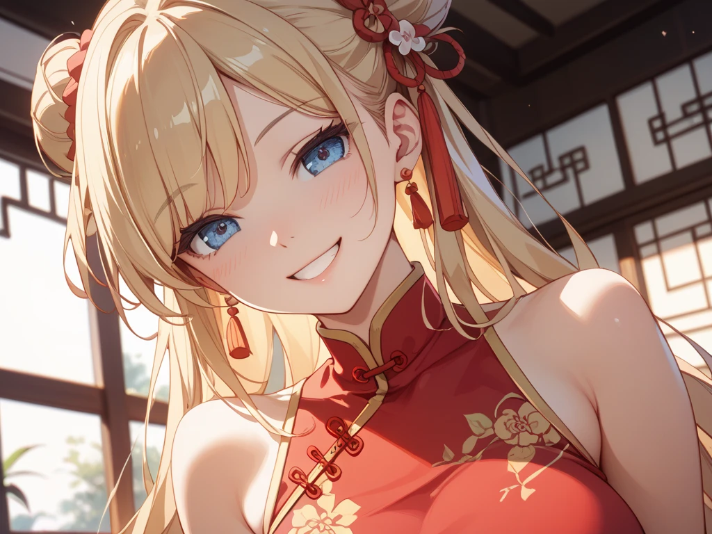 (Red Theme art),(Highest quality),(masterpiece),(1 Cheerful Girl),(alone),Delicately painted face,Girl with a beautiful face,Beautiful detailed clear blue eye,(Beautiful detailed golden hair),Sticking out one's tongue,Bright atmosphere,Beautiful detailed red fashion,((Red costume)),(Beautiful silky golden hair:1.3),Pink Flower,Pure white skin,Beautiful artistic illustration,Red Theme,Beautiful smile,(From the side),(A mischievous child sticking out his tongue),Cowboy Shot,Bright colors,Soft gradient,pastel,Lens flare,(Glitch Art),Stained glass,Flower Garden