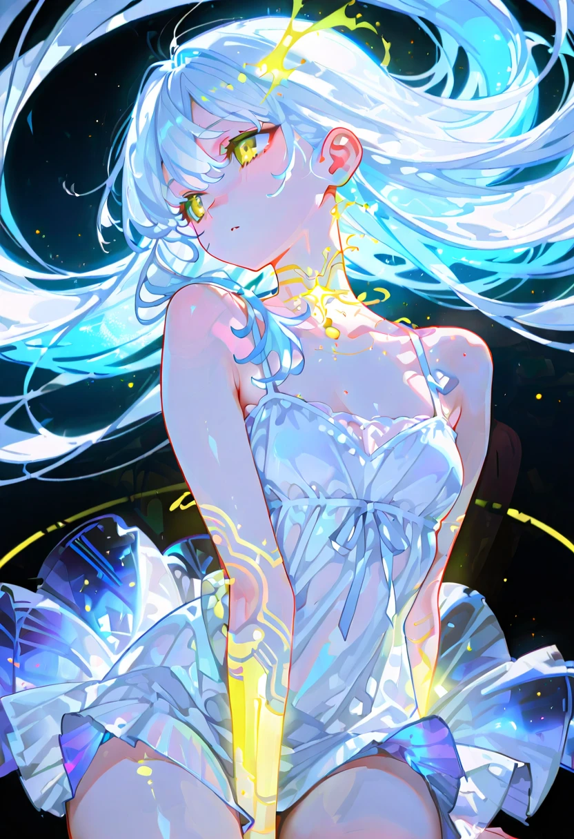 Soft Focus , (Bright gradient watercolor :1.5, Lens Flare:1.5 , Glitter :1.5), Glow , Dreamy , White background、Grid illusion, Colorful,、((extremely detailed eye:1.5)),((Face Zoom:1.5)),((Face Focus:1.5)),(((​masterpiece、top-quality、top-quality、watercolor paiting)))(Curly)、Official art、Beautifully Aesthetic:1.2)、eye glass:1.5、(girl with:1.5)、(Fractal Art:1.3)、The upper part of the body、colourfull、((Ultra-detailed retina:1.5))、embarrassed from、(Midriff)、((Super Detail Eyes:1.5))、(rainbow-colored hair、colourful hair、Half silver hair and half black hair:1.5)、((Gorilla personification:1.5)),((the Extremely Detailed CG Unity 8K Wallpapers、​masterpiece、top-quality))、((ultra-detailliert:1.2))、(The best lighting、Best Shadows、extremely delicate and beautiful)、(the Extremely Detailed CG Unity 8K Wallpapers、​masterpiece、best qualtiy、ultra-detailliert)、(The best lighting、Best Shadows、extremely delicate and beautiful)、(the perfect body:1.5),{{{{Dazzling brilliance}}}}、Rainbow Bridge、(masutepiece:1.2), Best Quality, (Illustration:1.2), (Ultra-detailed), hyperdetails, (delicate detailed), (Intricate details), (Cinematic Light, best quality backlight), solo women, Perfect body, (4girl), (Best Illumination, extremely delicate and beautiful), Cinematic Light、【emblem:Irridescent color 】、Sunnyday