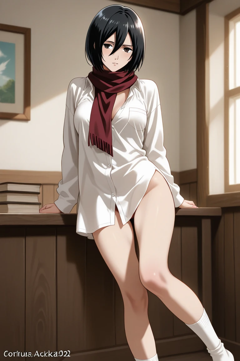 ((clothed)),high resolution,masterpiece,1woman,ponytail,embarrassed,medium breasts,black hair,(nipple slip from pajamas,pajamas lift,leaning forward),cameltoe
