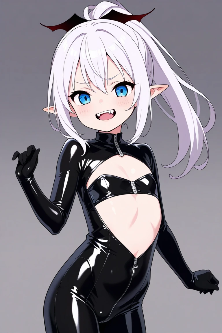 masterpiece, high detail, high resolution, RTX, 8K, high quality, (best quality, RAW photo,ultra-detailed:1.2),
1girl, multicolored hair, white hair, pink hair, gray eyes, gray skin, short hair, messy hair, outfit black, sharp teeth, pointy ears ,solo,looking at viewer, two hands over head, armpit show, mouth open, horny girl, sexy girl