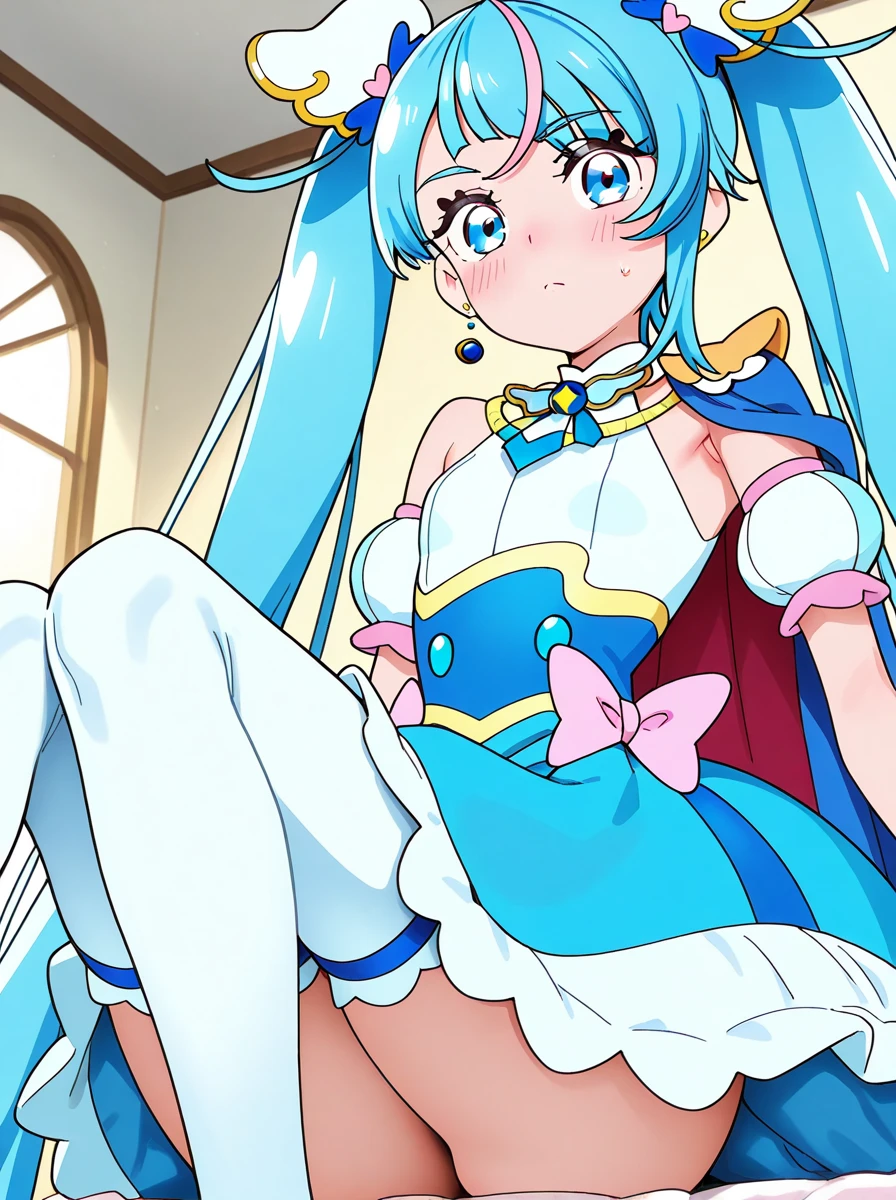 hight resolution, top-quality, ultra-quality, The ultra-detailliert, lighting like a movie、full of sweat、Wearing sweat、(((((((sexy precure wedding))))))、、、((My whole body is sweaty、after sex、(((spread legs and show off pussy)))、not wearing underwear、accurate anatomy、beautiful nipples、protest、angry face、blush、masturbation、Dynamic pussy show, on body、cum on face、cum on hands))、Obscene atmosphere、Front Camera Angle