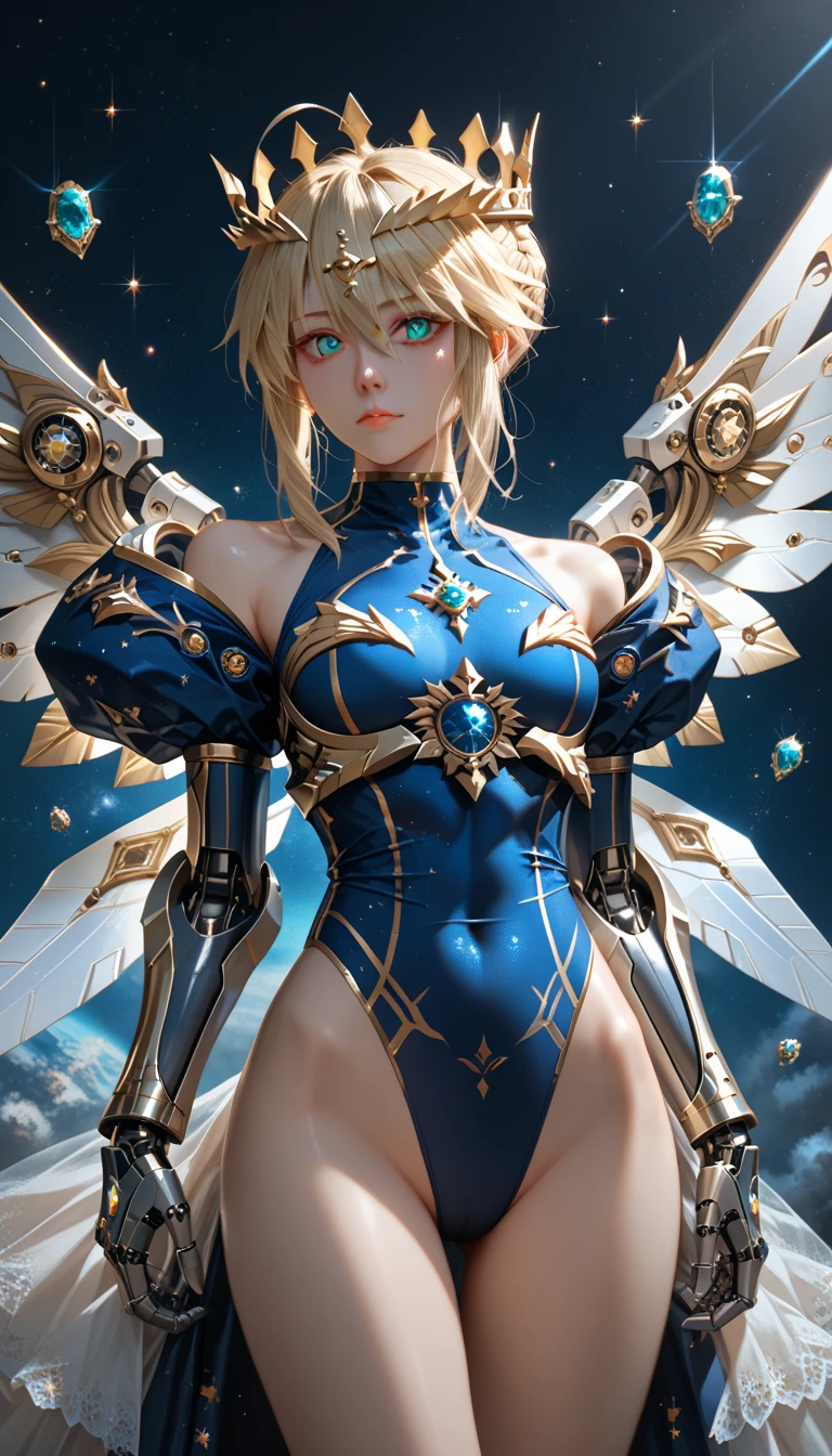(masterpiece), best quality, expressive eyes, (((wearing detailed combat golden and white body suit with scarf, aethereal aesthetic style))) detailed perfect skin, intricate perfect beauty face, detailed sharp eyes, detailed eyes and pupils, detailed hair, (((from face to the waist))), (((beauty slim shape))), 4k, UHD