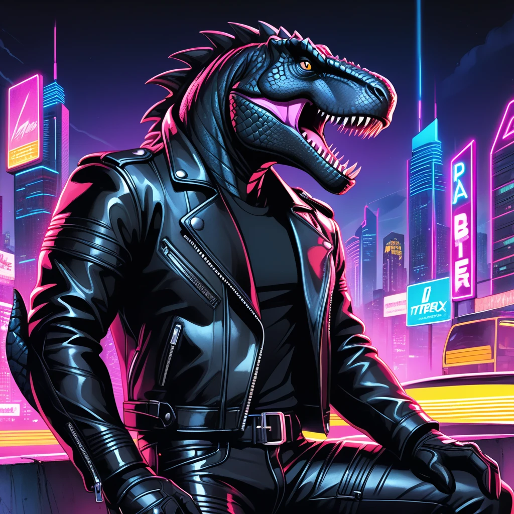 retrowave, synthwave, vaporwave, futurewave, auroracore, weirdcore aurora, neonpunk, fetchling psi warrior and some reptile