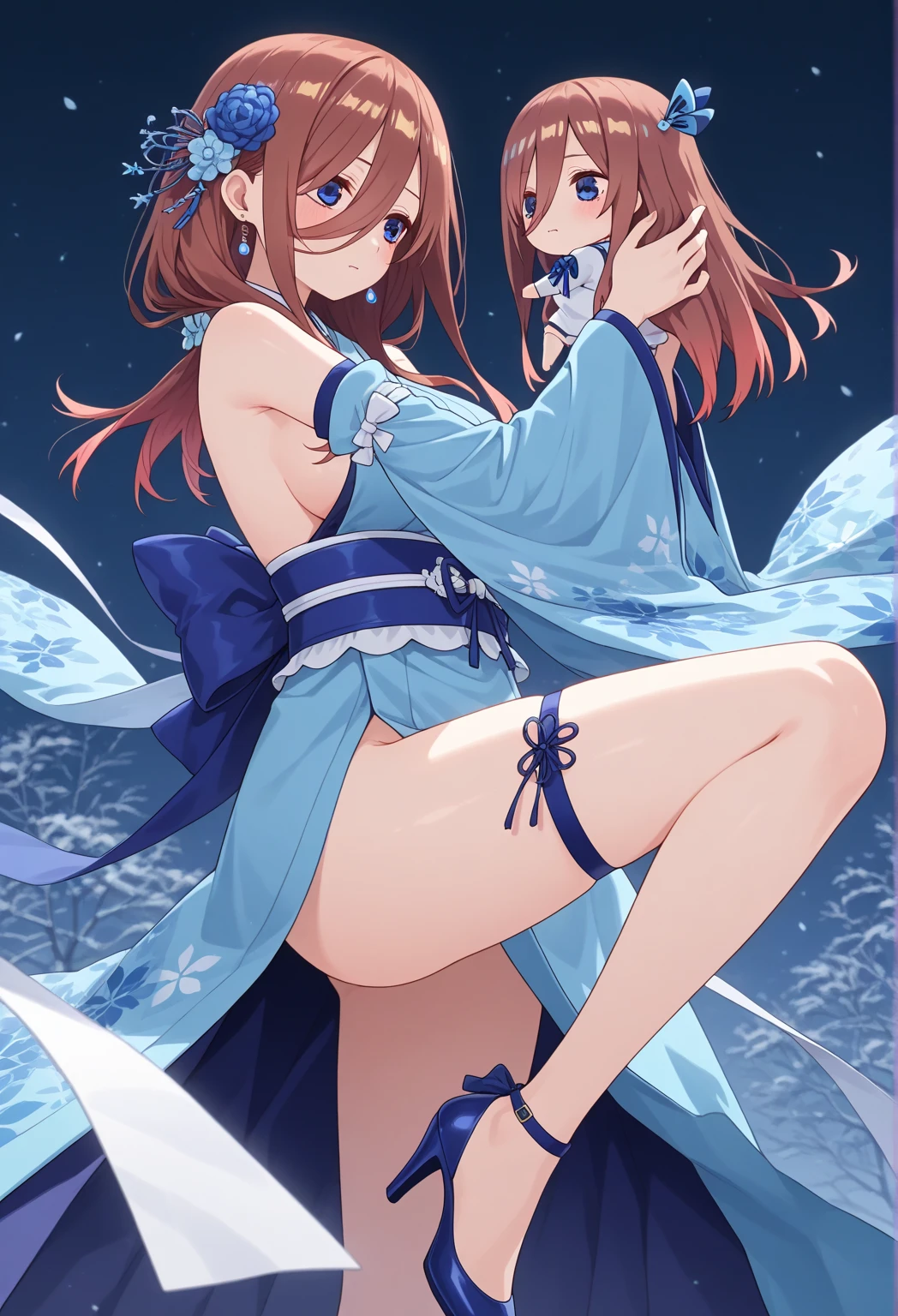 ((masterpiece、Highest quality、Official Art))、PRAYER、Anime Key Media、Idol Concert、Japanese-style concert stage、(3人のcute naked girls、Big eyes、Baby Face:1.4、kawaii:1.4、smile、sing、dance、Ribbon headband、Ultra mini skirt:1.2、Oiran、Japanese style idol costume:1.2 )、Exposing the breasts、Hair of different colorr.々Hair style、(((Full nudity、Pussy、cute)))、(Sweat a lot、Glowing Skin)、Anime key visual, ((The characters are unique))