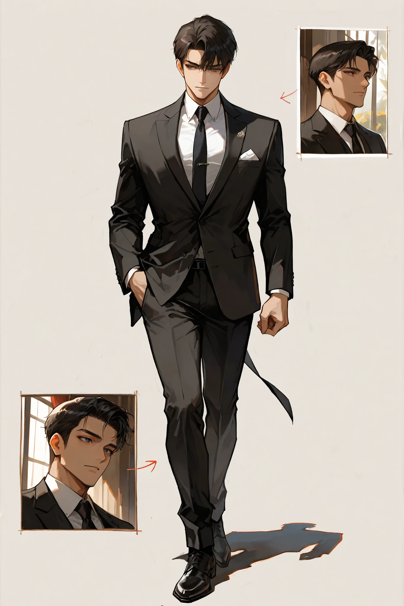 ( score _9, score _8_comfort), short hair, masterpiece, top quality, Exquisite line drawing impression of 1 man wearing suit , Dark Hair입니다 , full body photo,perfect face , dark circles , handsome man , alone, adult male , comfortper body , Exquisite Line Drawing Impression, masterpiece, High Resolution, Premium , unique , [excellent , Bronze Skin , Dark Hair , Perfect Body , alone的 , alone ,