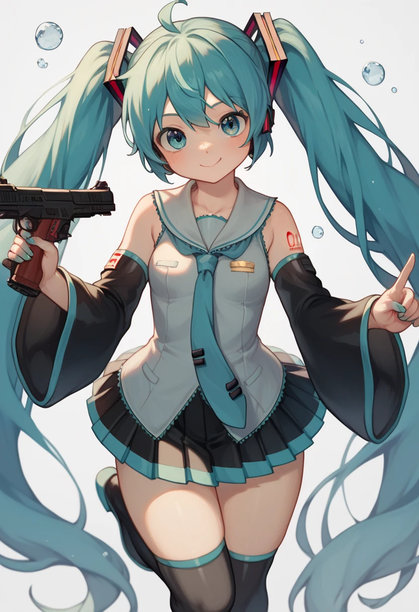 Hatsune Miku、Anime girl with long hair and a gun in her hand,Shimashima Pantiesがよく見える、show white panties,Hatsune Miku、Squatting、spread legs、show panties,super mini skirt、緑と白のShimashima Panties、From miniskirt to c Kantai Collection style,Shimashima Panties、super mini skirt、 portrait anime space cadet girl, Best Anime 4K Kona-chan Wallpaper, terrible anime 8k, High-definition official artwork, Trending with Art Station Pixiv, perfect android girl, cyborg - girl with silver hair, anime style 4k, anime art wallpaper 8k, azur lane style