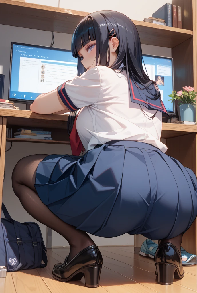 bent over,
creampie,
nto the vagina,
vaginale,(((Liz Hellesta))),gameroomconcept,PC Desk,Sitting in a gaming chair,Preste,Game Controller,keyboard,((Looking at the smartphone in his hand)),vtuber,Game Now Streaming,White Delivery Room,Liz Hellesta髪1,((Dressed seriously)),(((Do not expose breasts))),lady bed,masterpiece, Highest quality, Beautiful and sexy, ((From below)), (1 female), Liz Hell,(Straight Hair,((Bangs)),((A Japanese girl with a beautiful face)),Excellent costume design, charm, (real chest), (8k Full Body RAW Photo), (Highly detailed skin: 1.2), ((Oily skin)), Captivating look, Highly detailed face, ((Black Hair)),fine grain, ((Sweaty body)), Inside the room,1 Girl,Open your mouth,(((Open your eyes))),(((View here))),(((Open your eyes))),(((Open your eyes))),(((Big Ass))),(((Very muscular and thick thighs Veins,))),Thigh gap,(((Narrow waist))),(Realistic:1.0),Front view,1girl,lh1, ,White lace panties、(((Hairy pussy))),Black pubic hair,Open Pussy,Open labia,((Big exposed clitoris)),Viscous love juice is dripping,Hair Ornament Net、Black Hairロングヘア、Long sleeve、Pleated skirt、(Blue silk thigh-high socks)、((Armband))、Navy blue pleated mini skirt、((White jacket, cotton material))、(tight white shirt)、Navy Blue Skirt、(Metallic black thigh straps),(((Front view))),Focused on PC gaming,Crying face,tears,Are crying,Expressions of pain,Frowning,,Saliva1,((Open your mouth)),Showing teeth,Constricted eyes1,