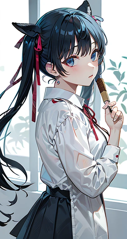 One on crutcheilm of a girl with a Chinese sign, 千 葉 雄 大, Middle Metaverse, beastly, Wang Chen, 🚿🗝📝, 奈良美智, 🪔 🎨;🌞🌄