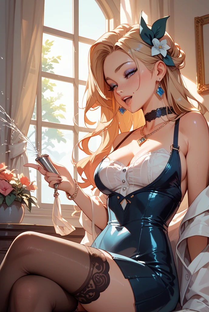((1 girl)), Masterpiece, (high quality, best render), (beautiful girl, cinderella), (bomb, pin-up style), hot, floss, perfect body, 4k hd, disney princess, beautiful female princess, anime princess, hd artwork, official art, disney cartoon, beautiful princess, long thin legs, large breasts, holding dress, vibrant colors, a cartoon princess in a blue dress with a tiable, she has pale skin, cinderella, disney character, disney character style, disney's princess, disney art style, disney artstyle, anime princess, fantasy, full dress, fancy party background, barefoot, 5 toes, black toe nails, Focus full body, sitting on a chair, tied ankles together,tied arms,