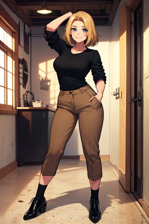 (extremely detailed CG unity 4k wallpaper),(masterpiece),(best quality),(ultra-detailed),(best illustration),(best shadow),(absurdres),(detailed background), 1girl, solo, Imagine Ochaco Uraraka being a 45 year old mother, MILF, brown hair, brown eyes, blush stickers, short hair, Mature Face, brown hair, brown eyes, blush stickers, short hair, medium breasts, curvy female, thick thighs, voluptuous female,((Wearing: red turtle-neck sweater, black leggings and ugg boots)), indoors, detailed background, living room, wide shot, (Standing:1.2)
