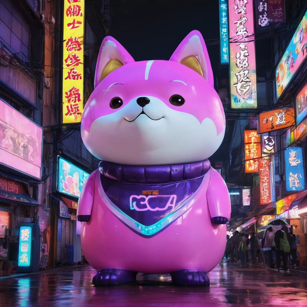 (((translucent glass sculpture:1.5))), action pose, cute, fat, obese, anthro, male, lavender dog, luminiscent red eyes, glowneon, high detailed, best quality, cinematic lighting, casting a gentle glow on its surroundings, warm light