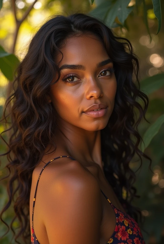 ((1 young and beautiful black girl with curves girl:1.2)), Super beautiful detailed face, look at me, Abrir ligeramente la boca, highest qualityr, high definition RAW color photos, Professional Photography, Cinematic Lights, (cara fina:1.2), (vista:1.2), ((escote:1.2)), Chica esbelta y hermosa, sexy lingerie, o,  hair, 