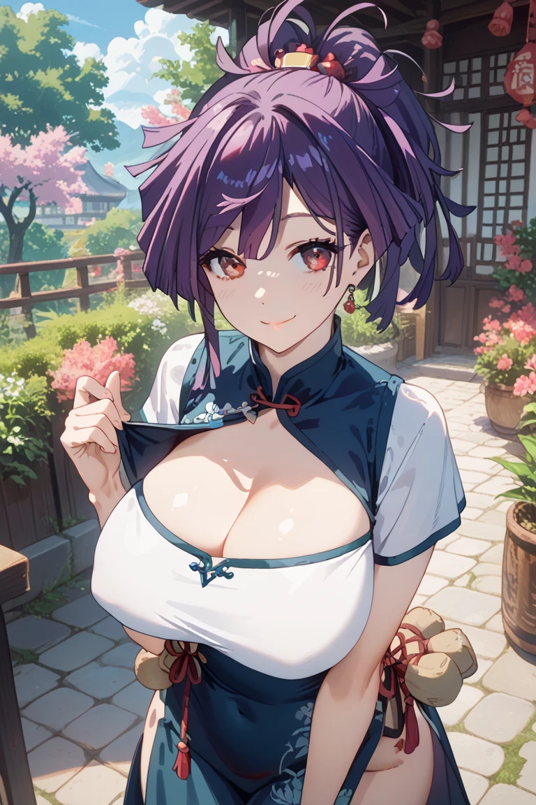 masterpiece, highest quality, nico_Yazawa,High resolution, 1 girl, alone, Brown Hair, short hair, Twin tails、Purple eyes, Cowboy Shot, Frill dress, , Pink Dress, (Cleavage)、(Beautiful thighs)、city, Outdoor, garden, carrying a red school bag, (randoseru backpack:1.0)、Chibi Cute:1.5
((((Breast milk))))((((Big Breasts))))(Paiman)、((Nipples))