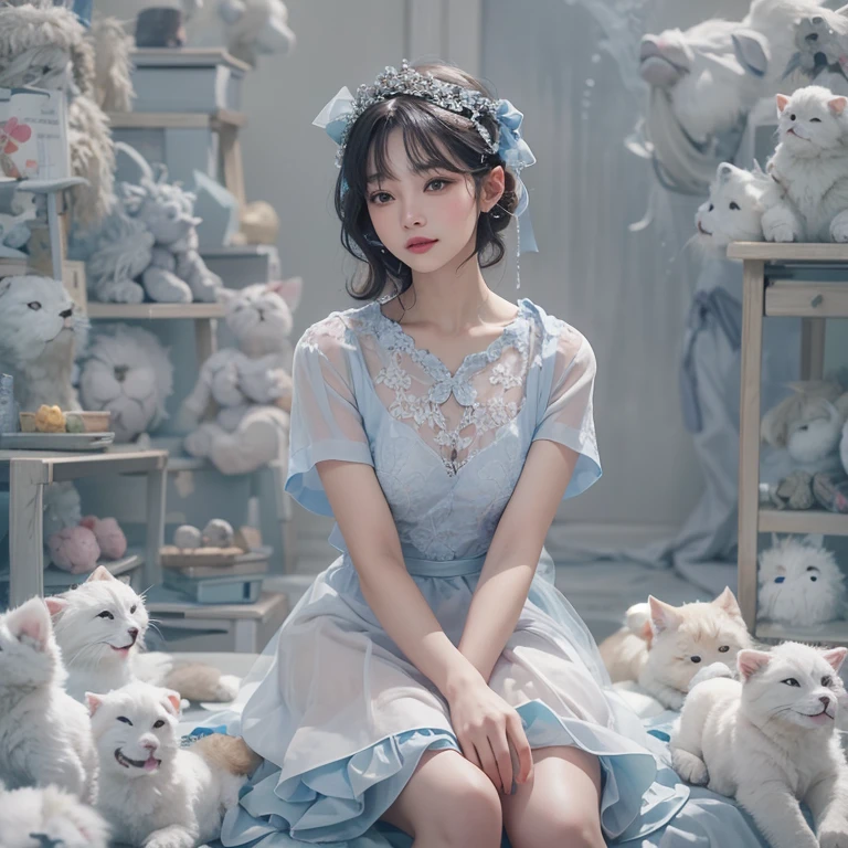 Little girl on bed、Stay in a slight sleep