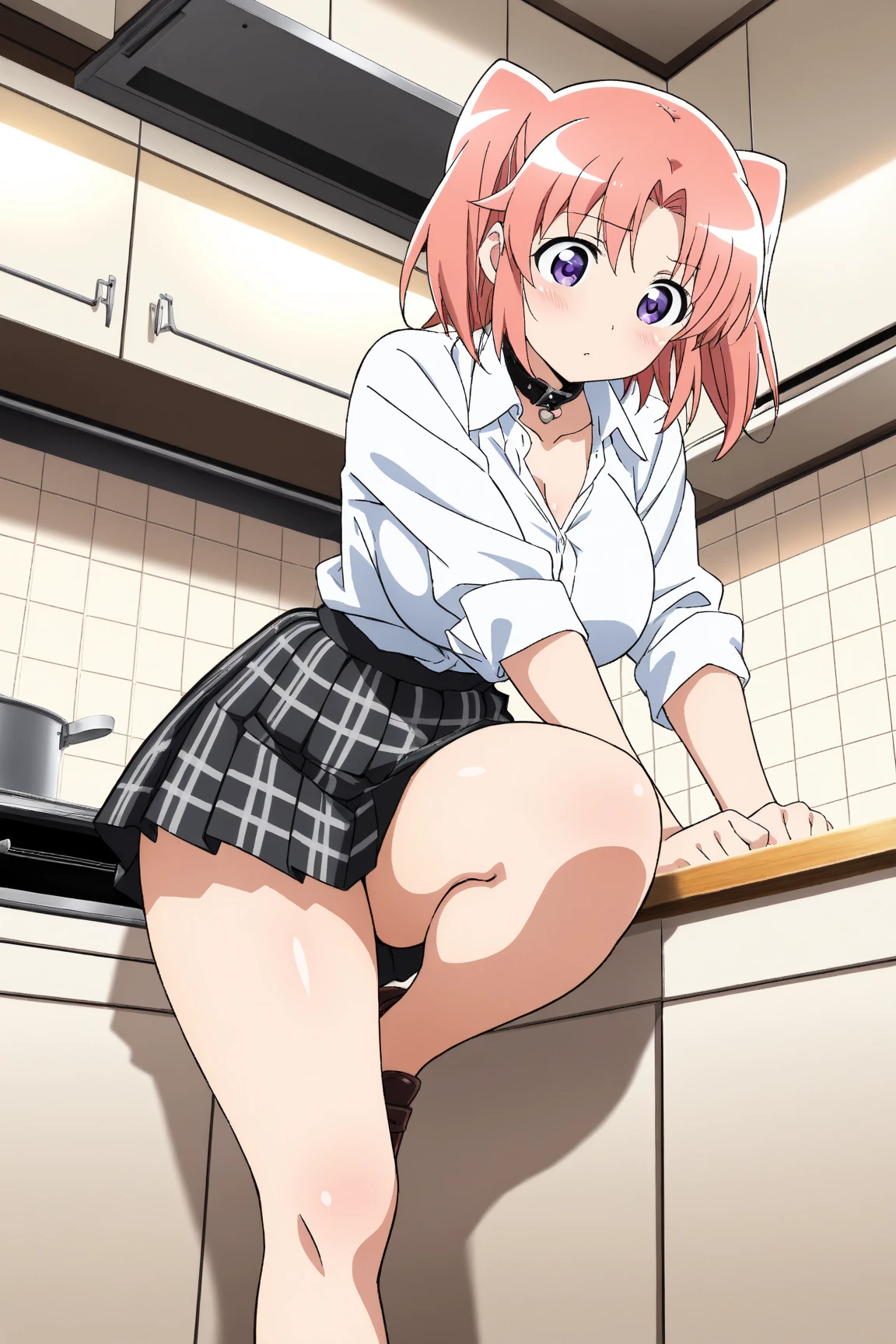 Girl rubbing her vagina on a dildo with red cheeks and enjoying long light pink hair in the home bathroom Medium breasts and medium ass Shy green eyes Skirt and white shirt wet with her nipples and vagina sticking out