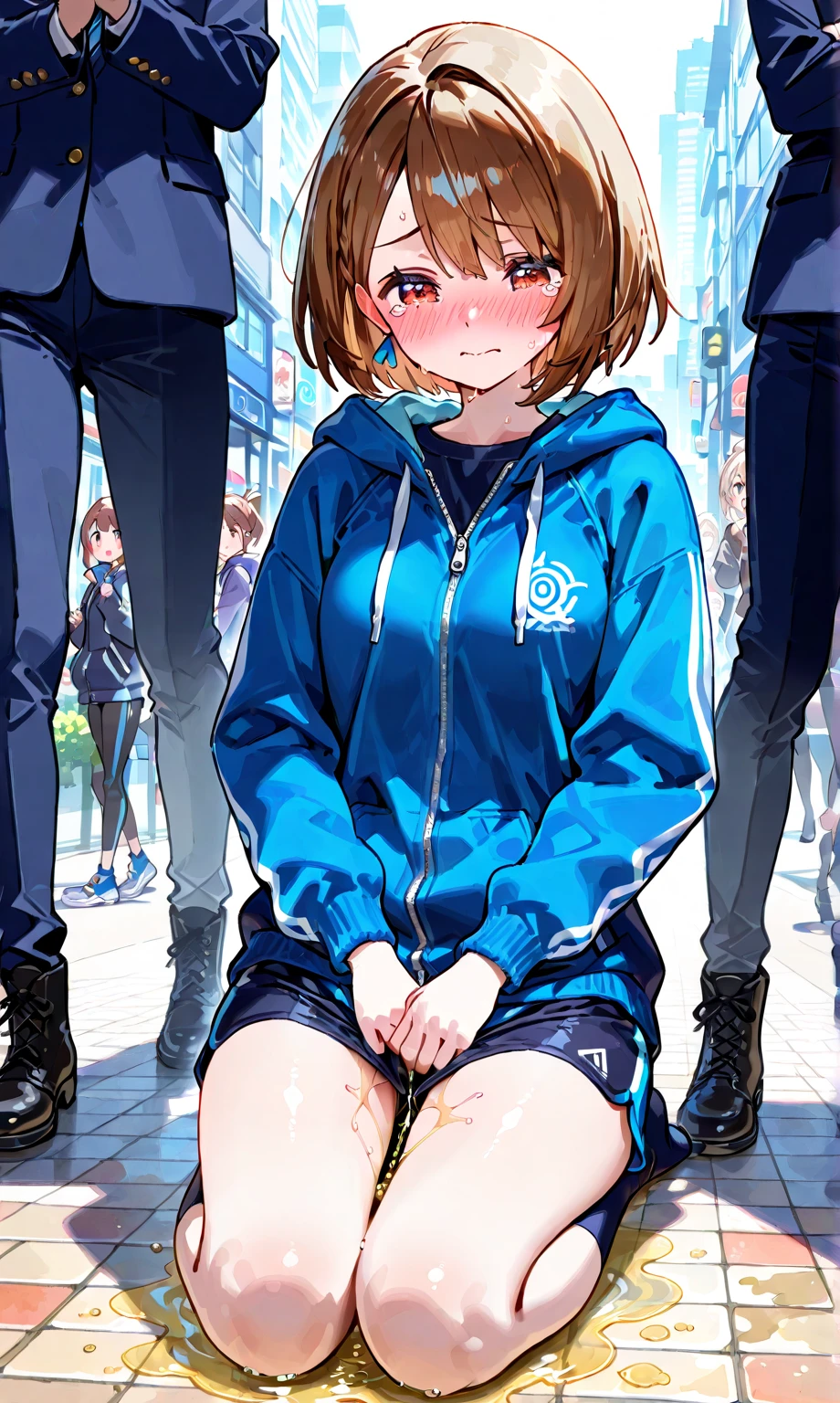 (blue naked hoodie)、short hair、Zip-up、nice、Show off her breasts、Brown Hair、Big Breasts、((Very good))、shy、Milk Crush、city、city内、crowd、Attention、Pussy、Pussy、Lower body naked、Outdoor masturbation、Like before、Pussy汁、Shove your hands into your pockets、Broken、((Open your mouth and get angry))、(Molester)、Double teeth、Being touched by someone、((Men gather))、(Man touching a woman)、(Men’s ulterior motives revealed)、(Outdoor sex)、(Stranger)、((Lawless Zone))、((aid communication))