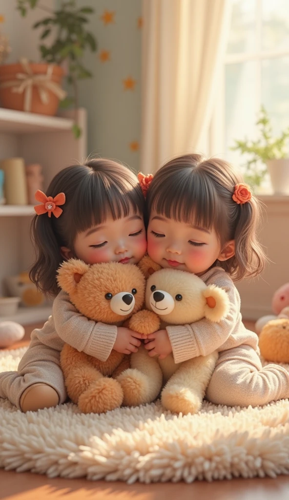 real children of various ages with teddy bears