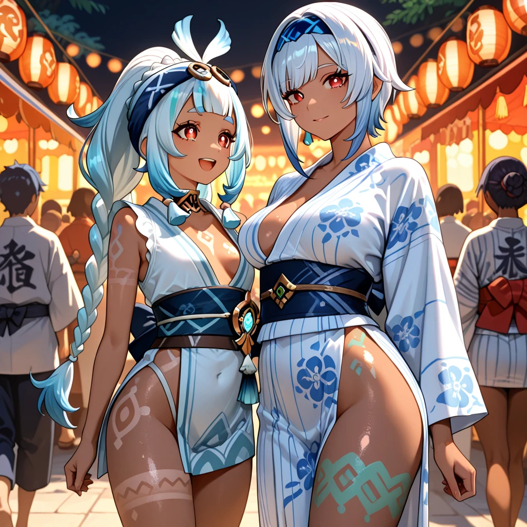 anime manga in 4D vivid colors high quality sombria art sexy big tits Madara + Bulma DBZ fênix Portrait front view of a girl standing in a mystical marketplace with Silver diamond hair in a flowing ponytail in a dynamic pose she is holding a glass of bubbling potion out to the view black eye in the background are busy vendors and magical light and smoke from the various market stalls anime style intricate detailed bright colors fantasy concept art digital art intricate oil on canvas