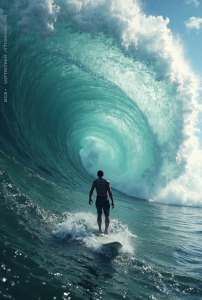 Man in ocean wave dangerous condition
