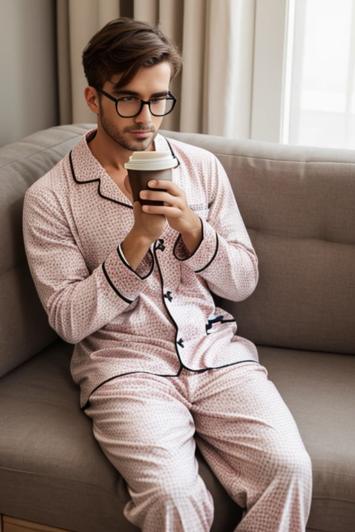 An award-winning original photo, imagine A wild muscular man, (30 years old daddy:1.1), 2boy, wearing pink bunny costume, pajamas, hood, long sleeves, socks, (big shoulderusculature, stubbles, Short beard, (Detailed face:1.3), (beautiful eyes:1.3), big smile, wearing glasses, 1 boy wearing nothing completely naked,  Dynamic Angle, volumetric lighting, (Best quality, A high resolution, Photorealistic), Cinematic lighting, Masterpiece, RAW photo, Intricate details, hdr, depth of field, 2 men sitting on a bed, viewer looking, night time