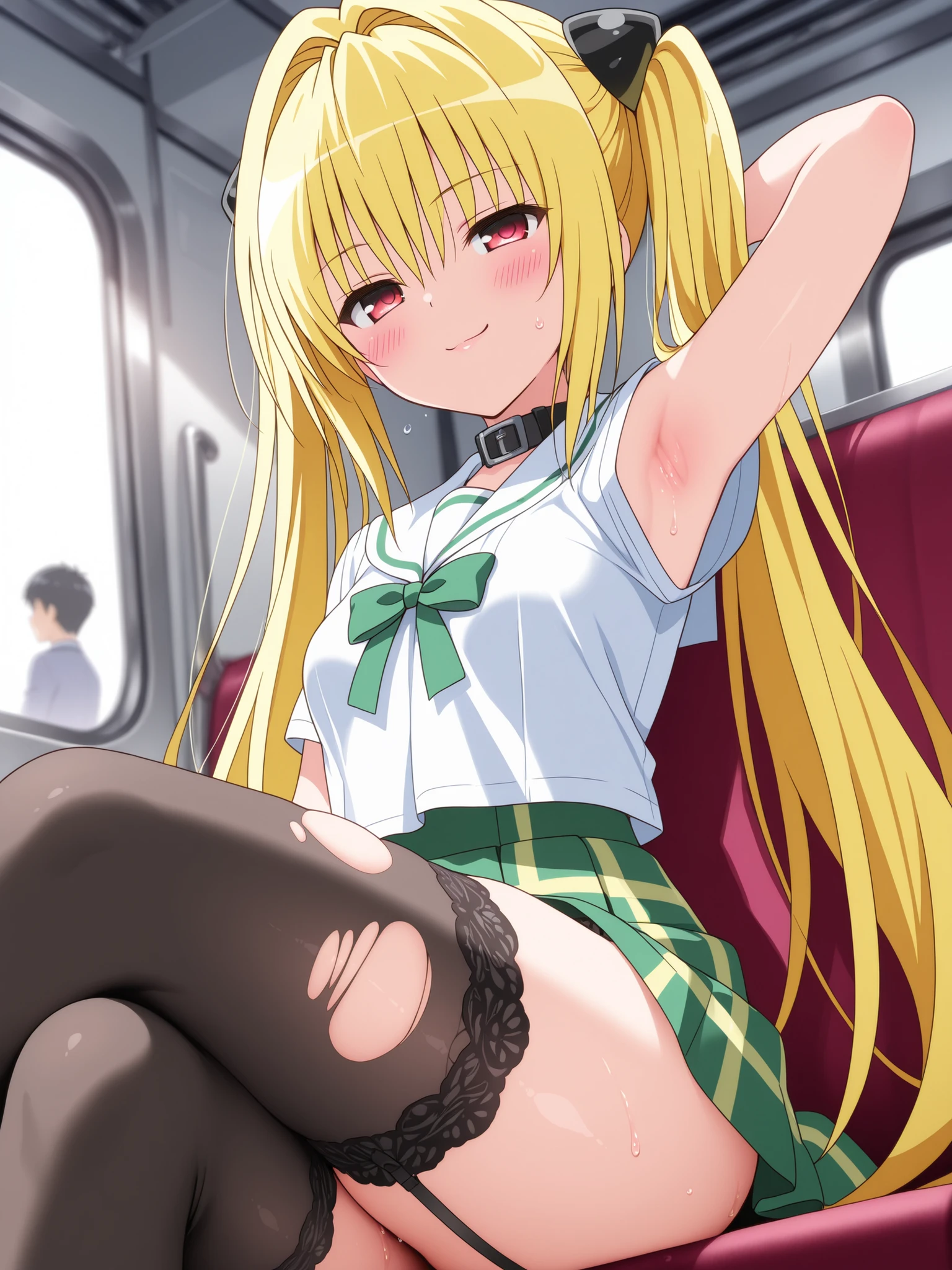 A skinny naked with small breasts,have your own thighs,spread legs,pussy juice,crowded train,masturbation,